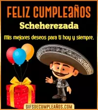 GIF Feliz cumpleaños con mariachi Scheherezada